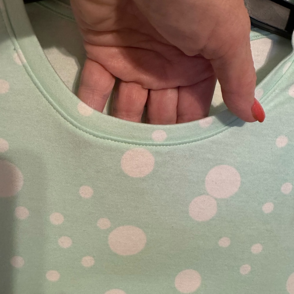 ❤️NWT Kim Rogers Mint Green Polka Dot Short Sleeve Tee SMALL   #CL - Picture 2 of 9